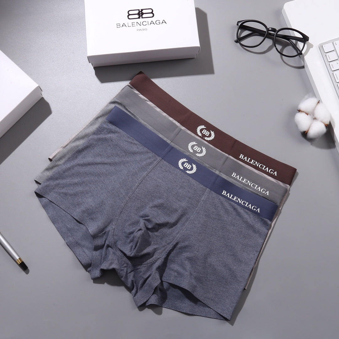 Balenciaga Grey Small Double Letter Marks Boxer Briefs, image 1