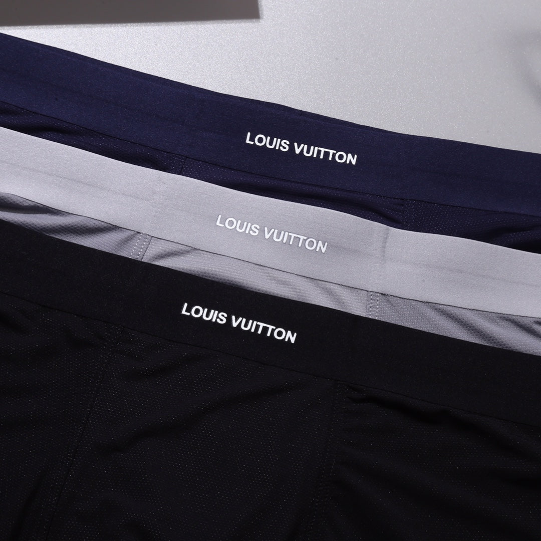 Louis Vuitton Navy Black Grey Small Monogram Boxer Briefs, image 5