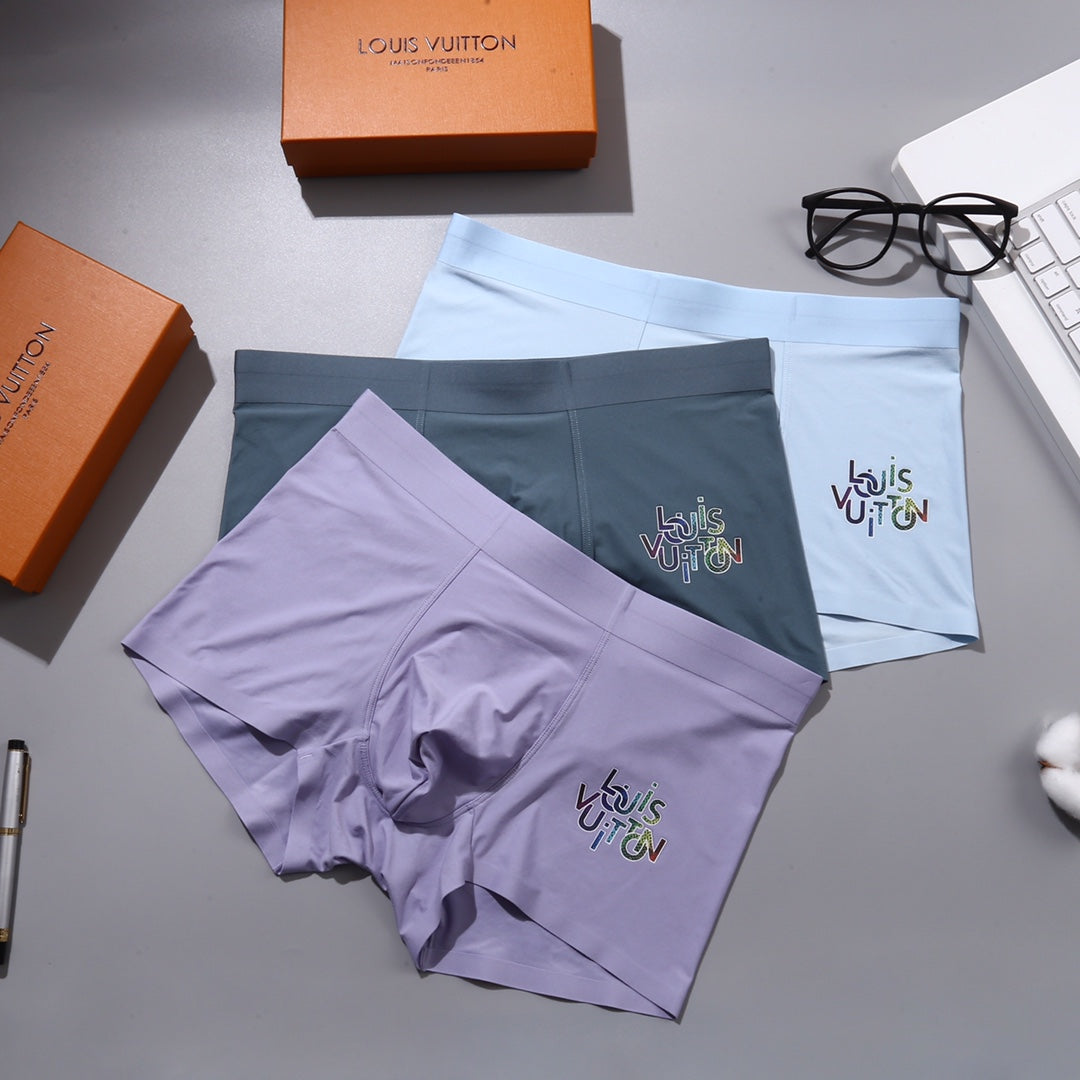 Louis Vuitton Lilac Blue Grey Small Round Crest Boxer Briefs, image 3