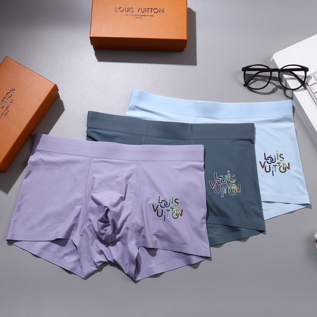 Louis Vuitton Lilac Blue Grey Small Round Crest Boxer Briefs, image 1