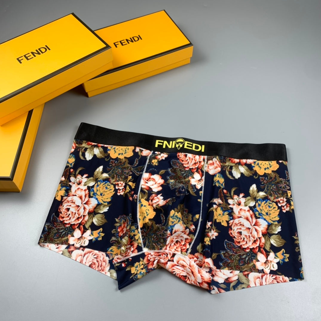 Fendi Cream Black Dense Multicolour Print Boxer Briefs, image 7