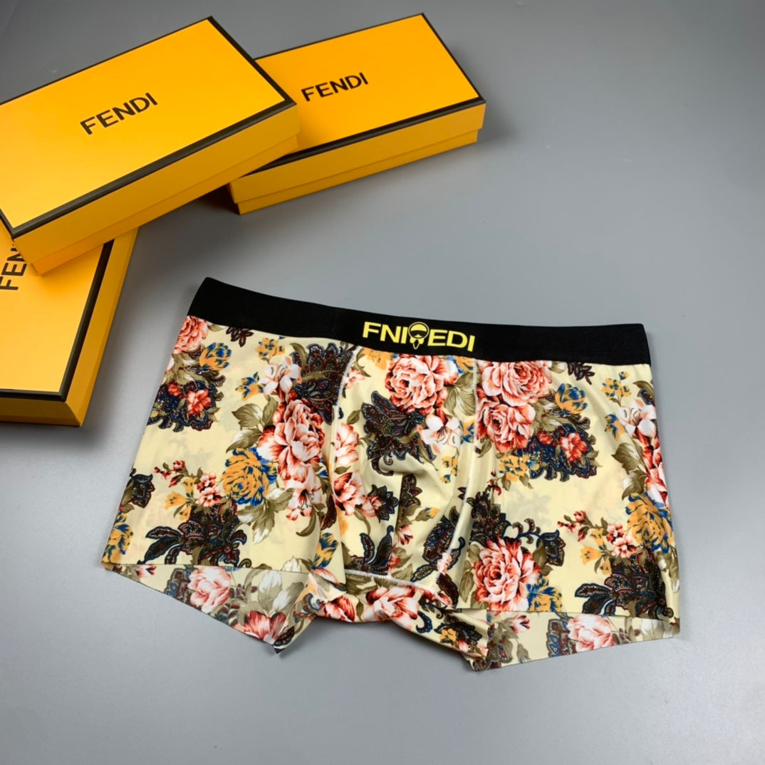 Fendi Cream Black Dense Multicolour Print Boxer Briefs, image 6
