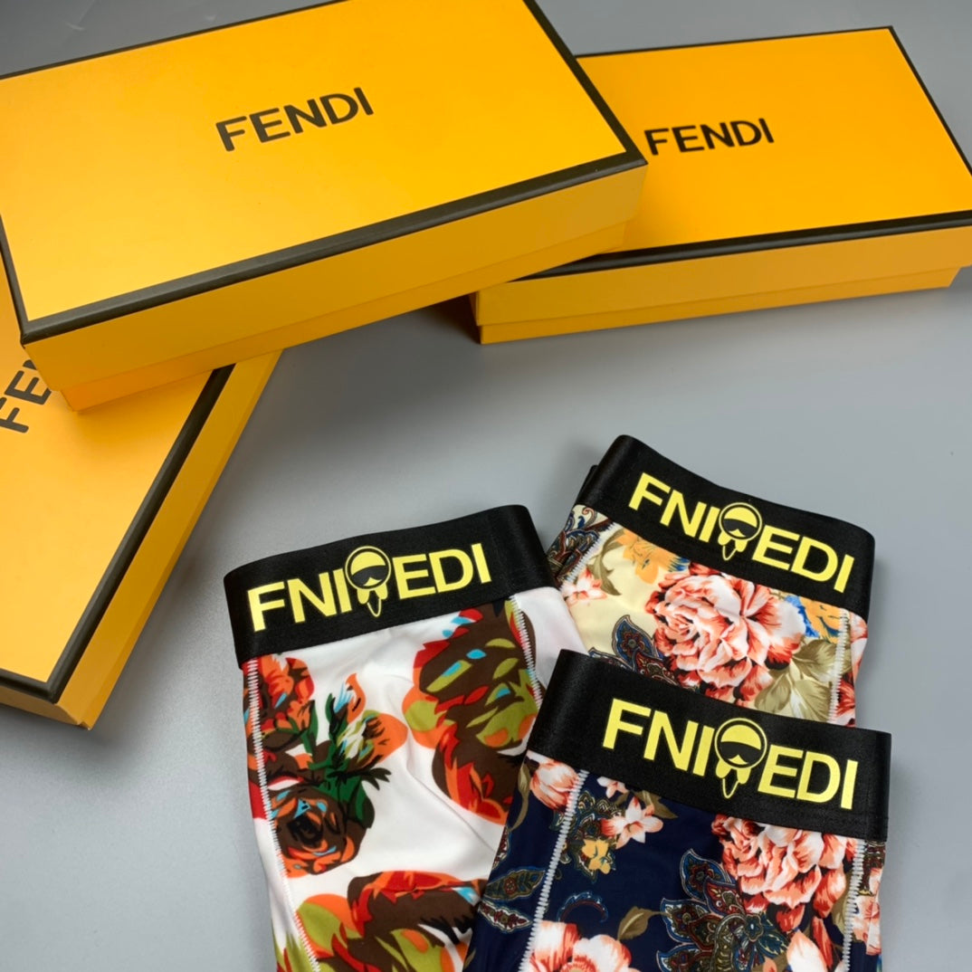 Fendi Cream Black Dense Multicolour Print Boxer Briefs, image 3