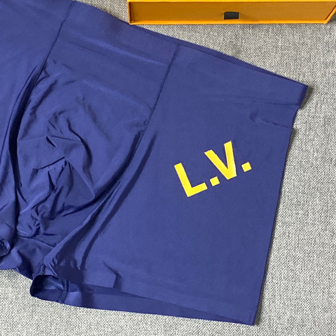 Louis Vuitton Blue White Black Gold Initials Boxer Briefs, image 9