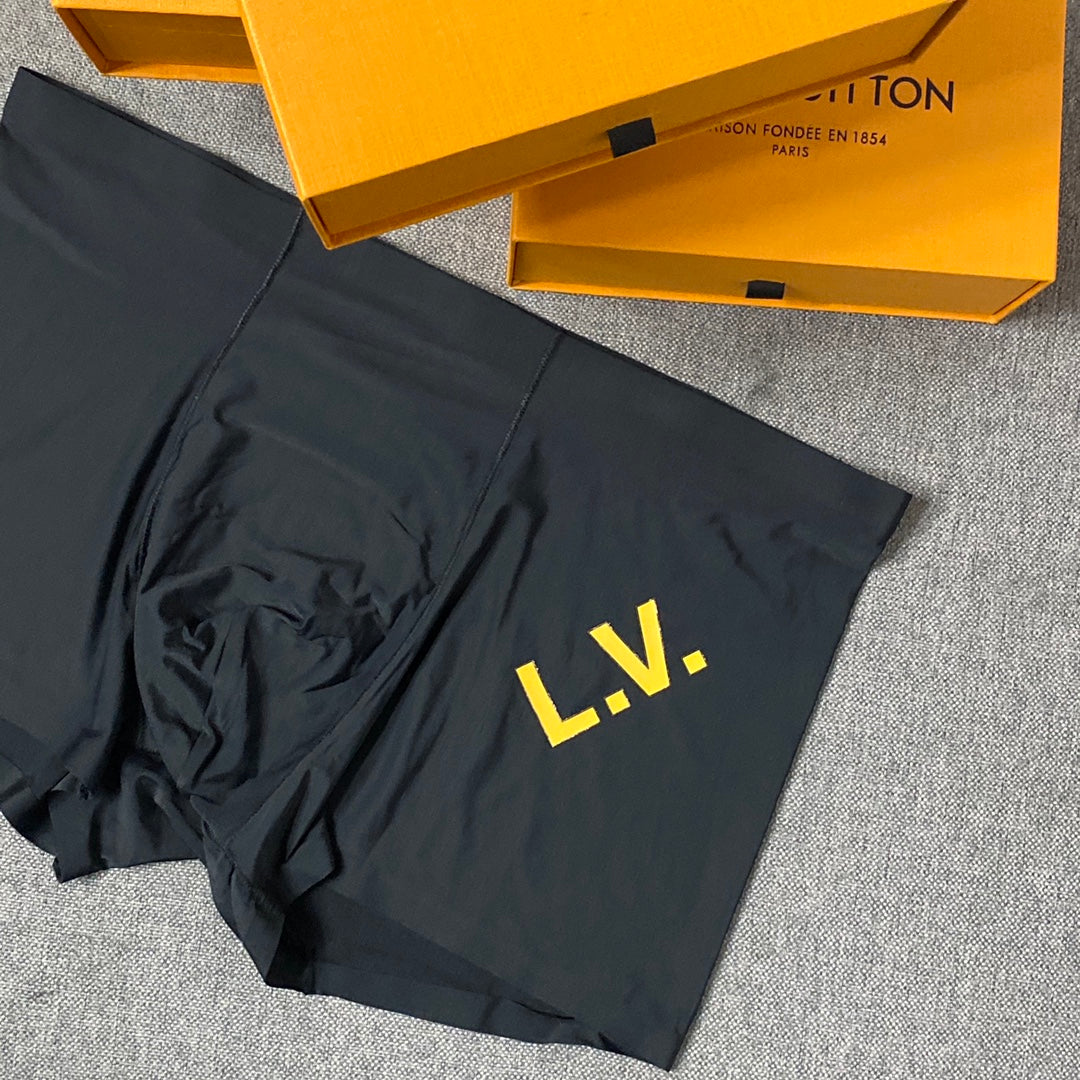 Louis Vuitton Blue White Black Gold Initials Boxer Briefs, image 8