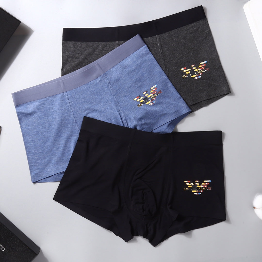Emporio Armani Black Grey Blue Gold Wing Crew Socks, image 5