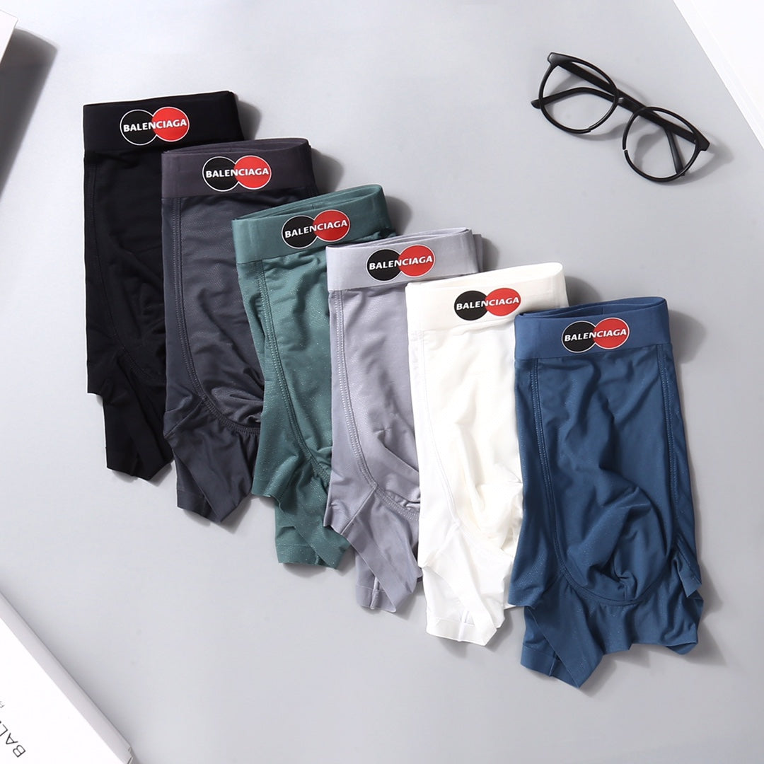 Balenciaga Grey Blue White Small Waist Patch Boxer Briefs, image 1