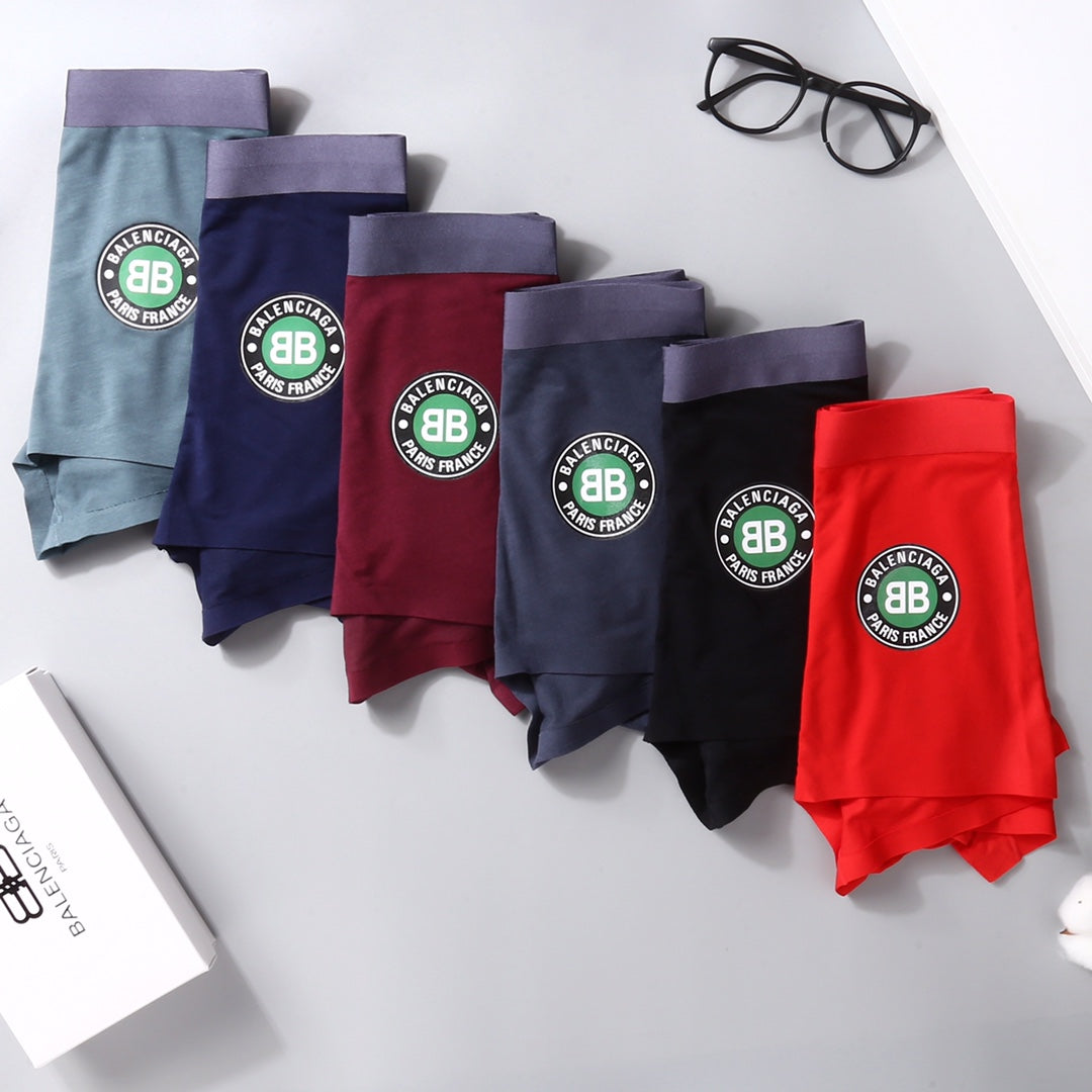 Balenciaga Red Burgundy Grey Green Round Patch Boxer Briefs, image 1