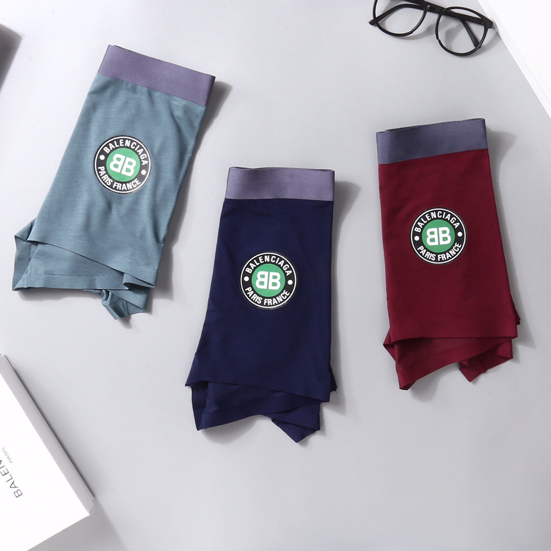 Balenciaga Red Burgundy Grey Green Round Patch Boxer Briefs, image 2