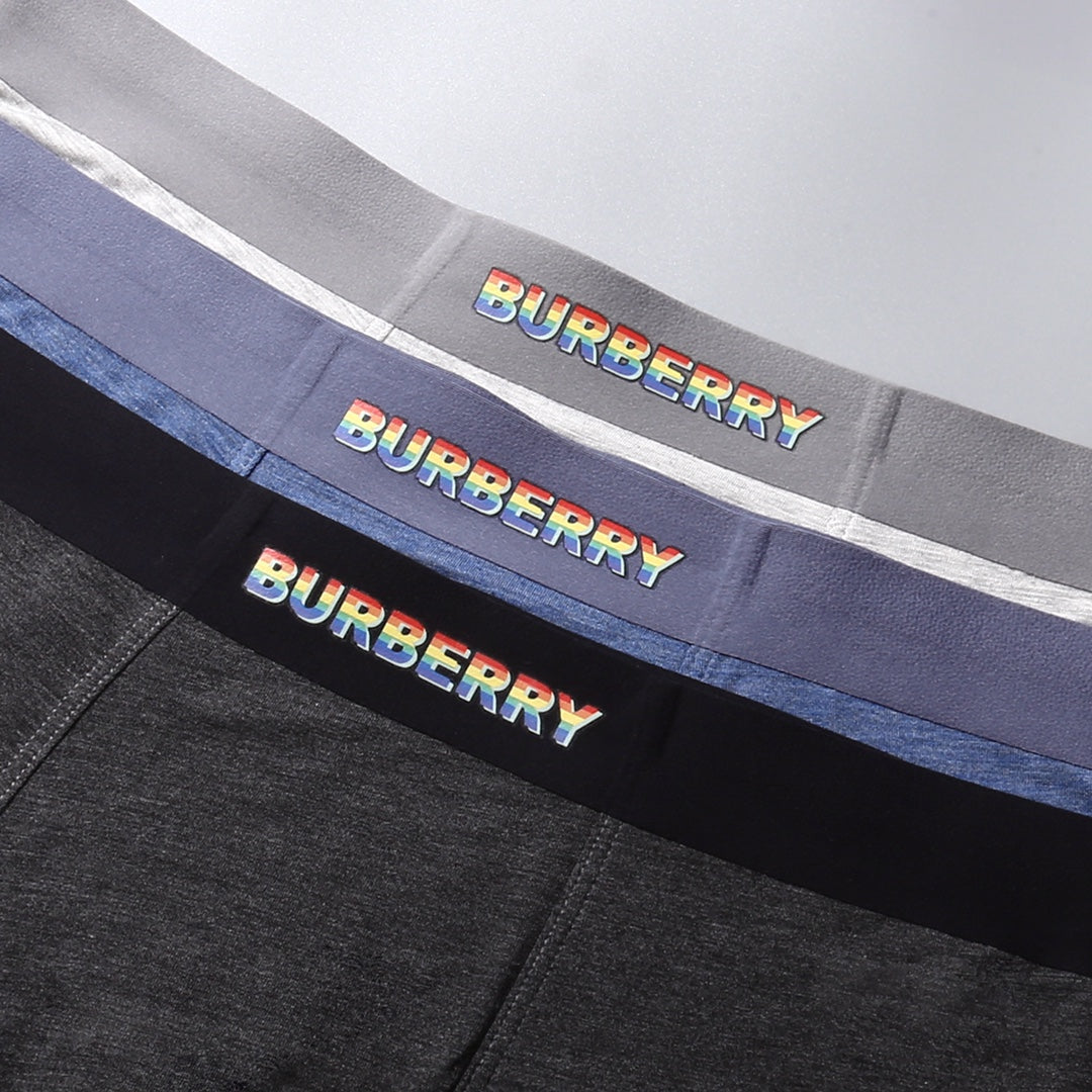 Burberry Blue Grey Black Broad Wordmark Waist Boxer Briefs, image 8