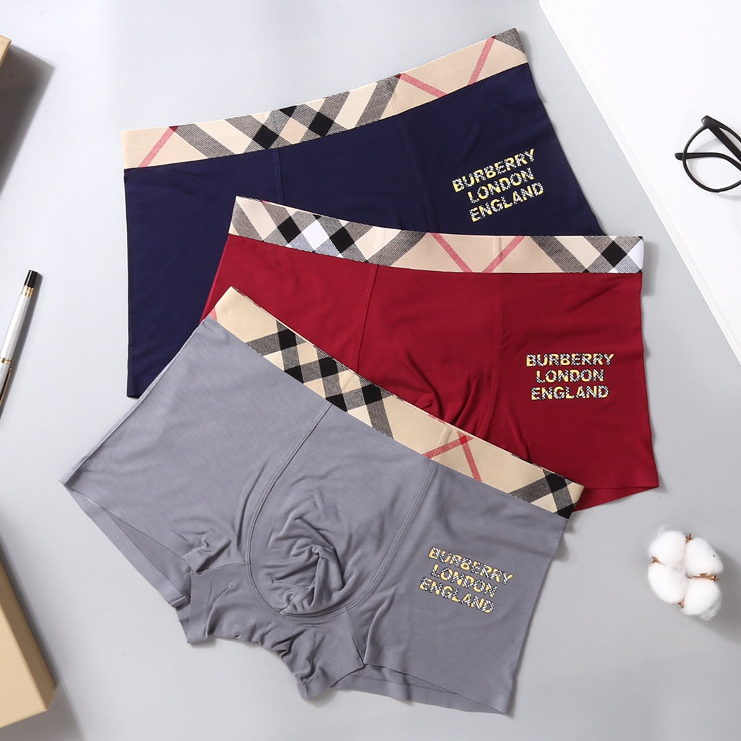 Burberry Mixed Shades Check Waist Fine Text Boxer Briefs, image 5