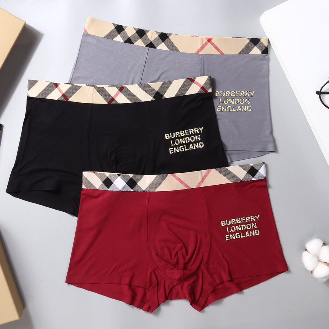 Burberry Mixed Shades Check Waist Fine Text Boxer Briefs, image 6