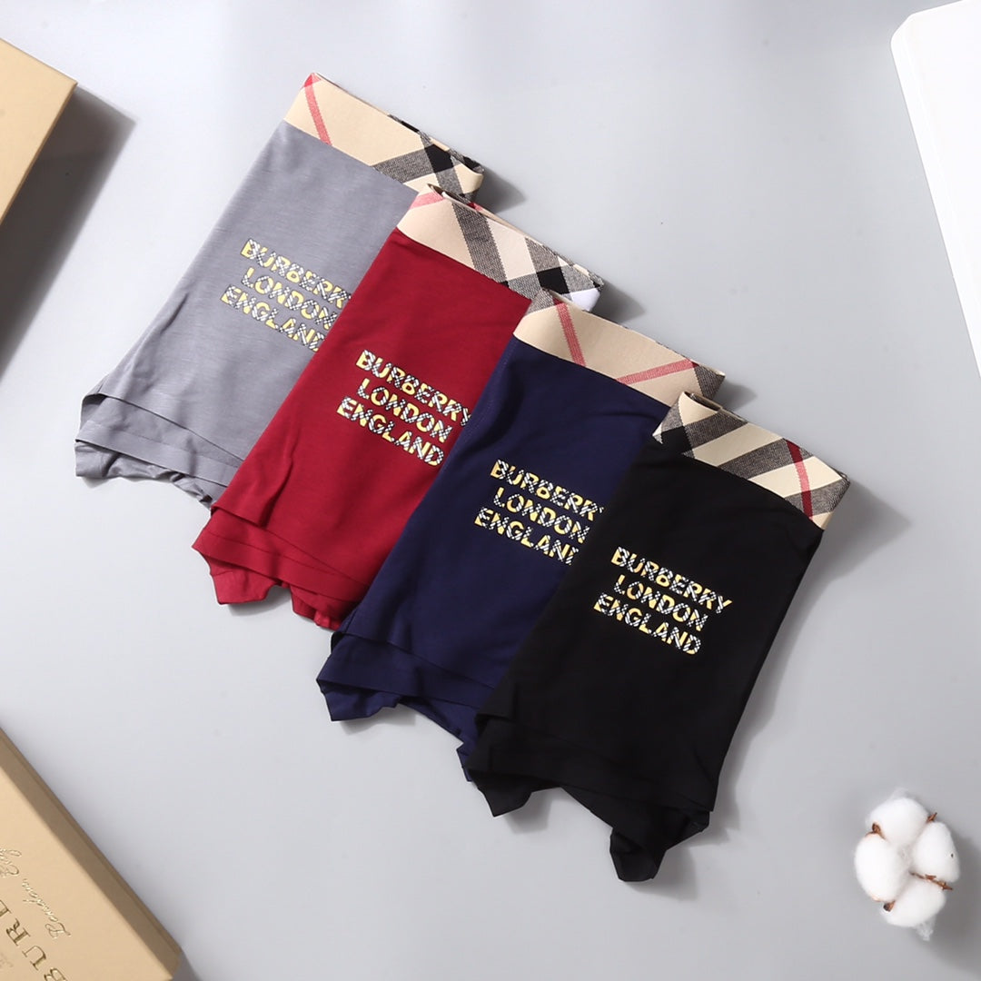 Burberry Mixed Shades Check Waist Fine Text Boxer Briefs, image 1