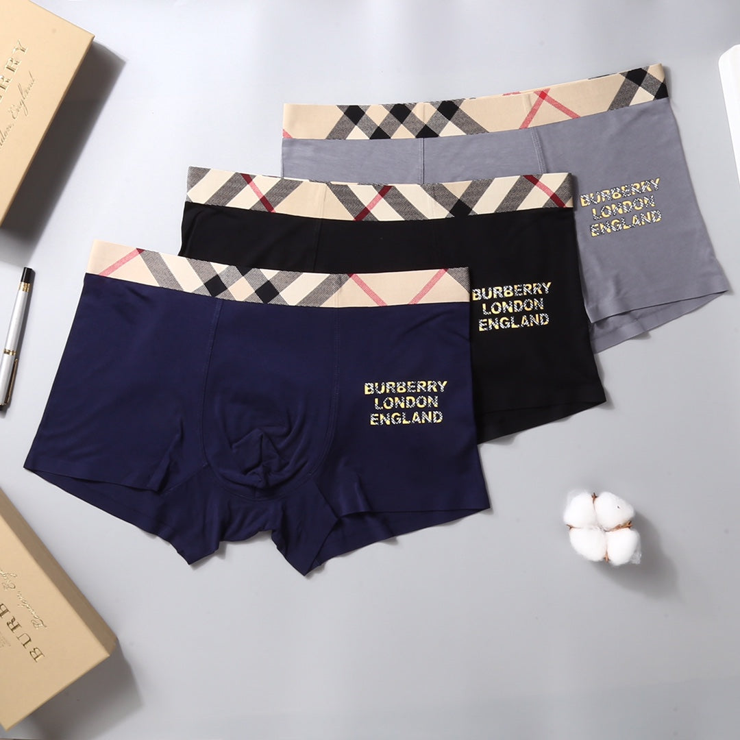 Burberry Mixed Shades Check Waist Fine Text Boxer Briefs, image 4