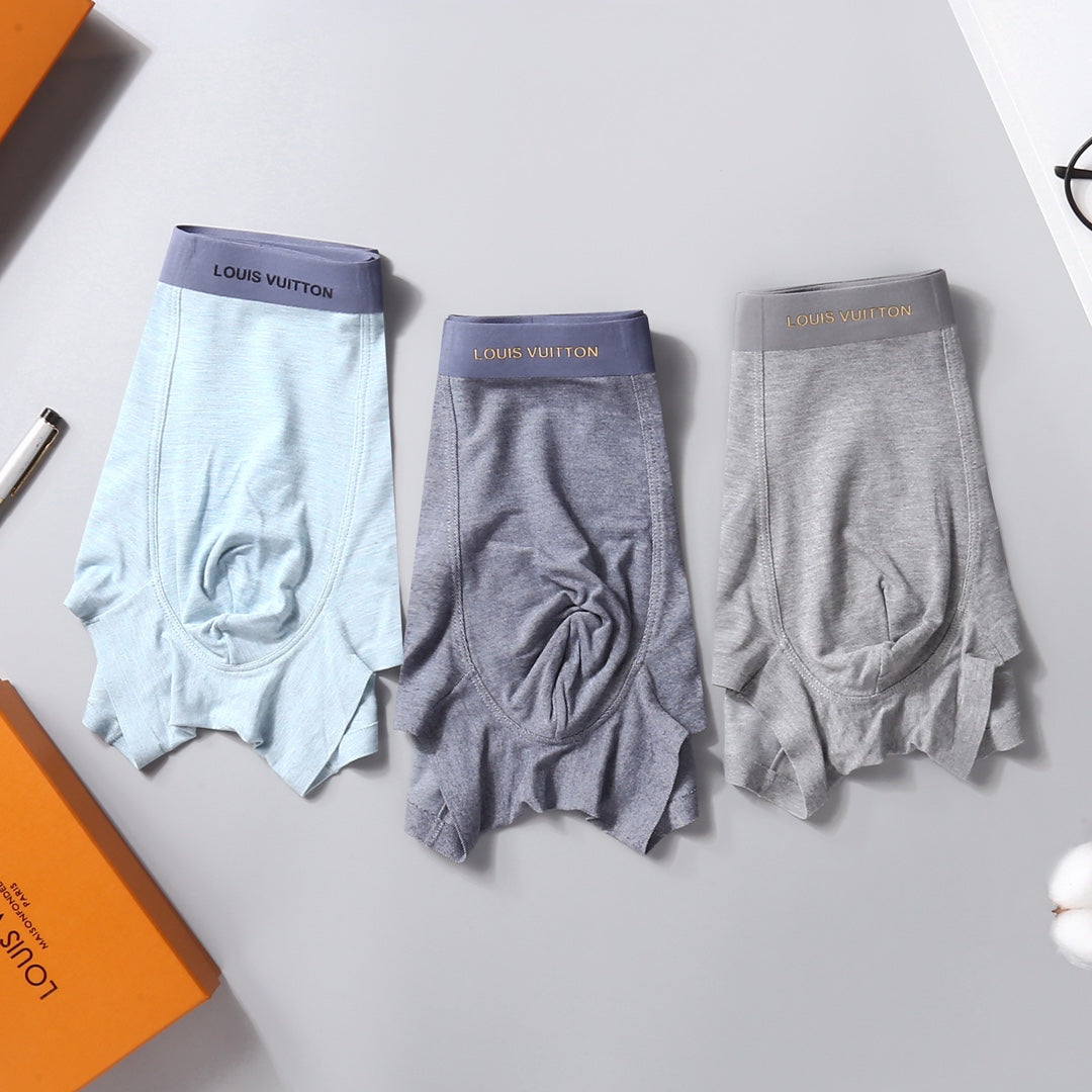 Louis Vuitton Pastel Grey Blue Pink Small Monogram Boxer Briefs, image 3