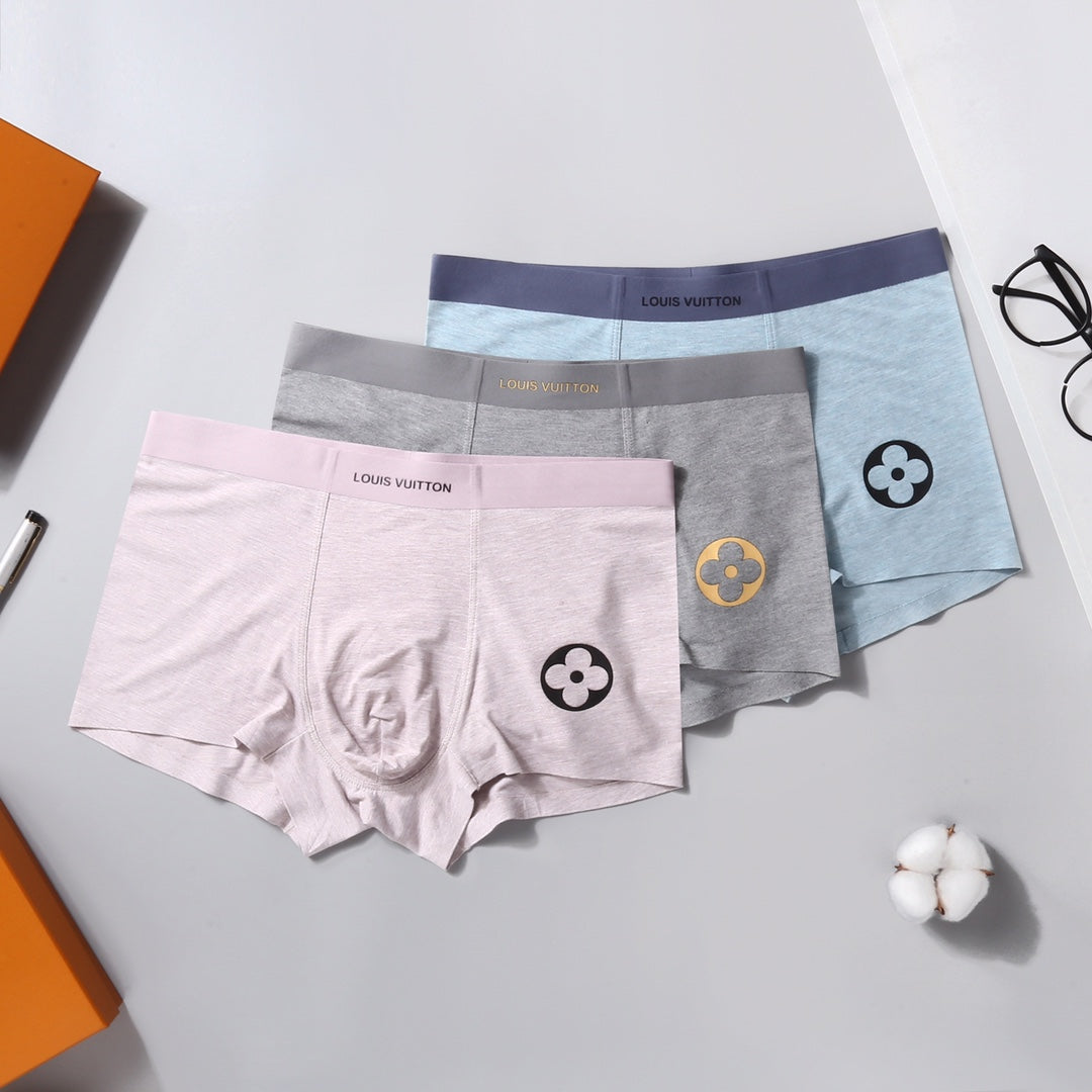 Louis Vuitton Pastel Grey Blue Pink Small Monogram Boxer Briefs, image 4