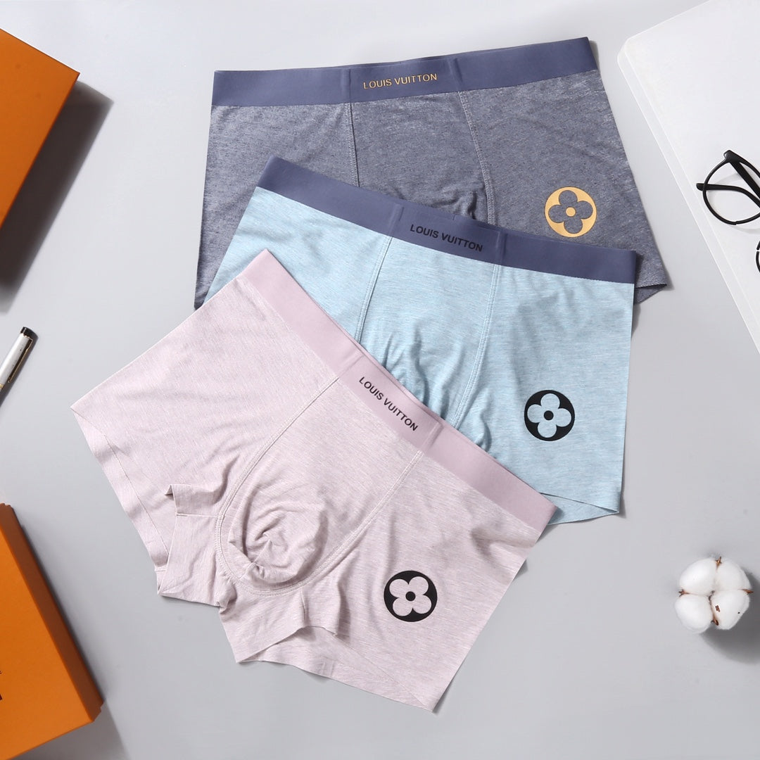 Louis Vuitton Pastel Grey Blue Pink Small Monogram Boxer Briefs, image 7