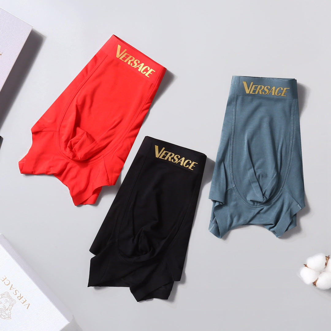 Versace Black Blue Burgundy Small Gold Face Boxer Briefs, image 5