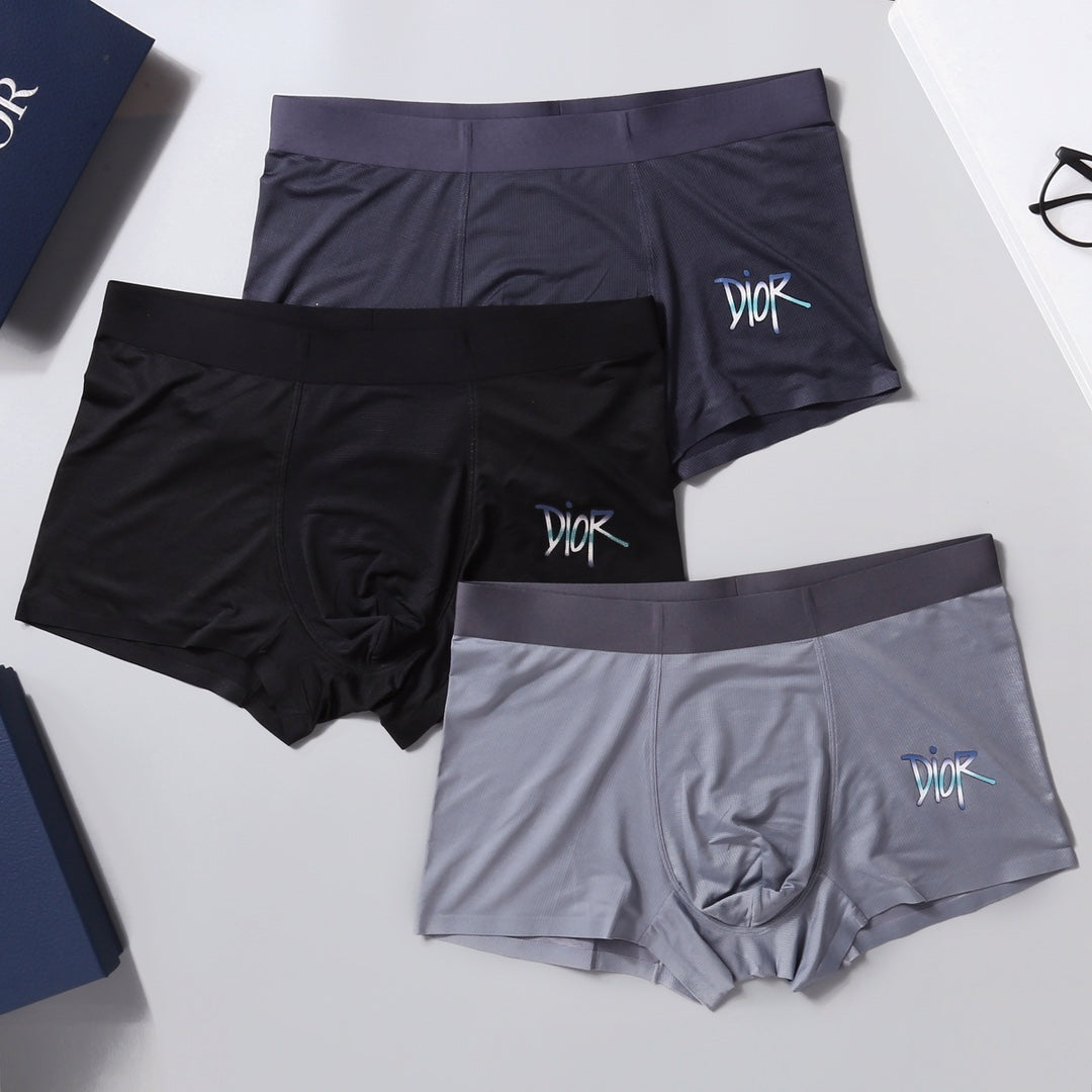 Dior Grey Black Large Bee Detail Boxer Briefs, image 5