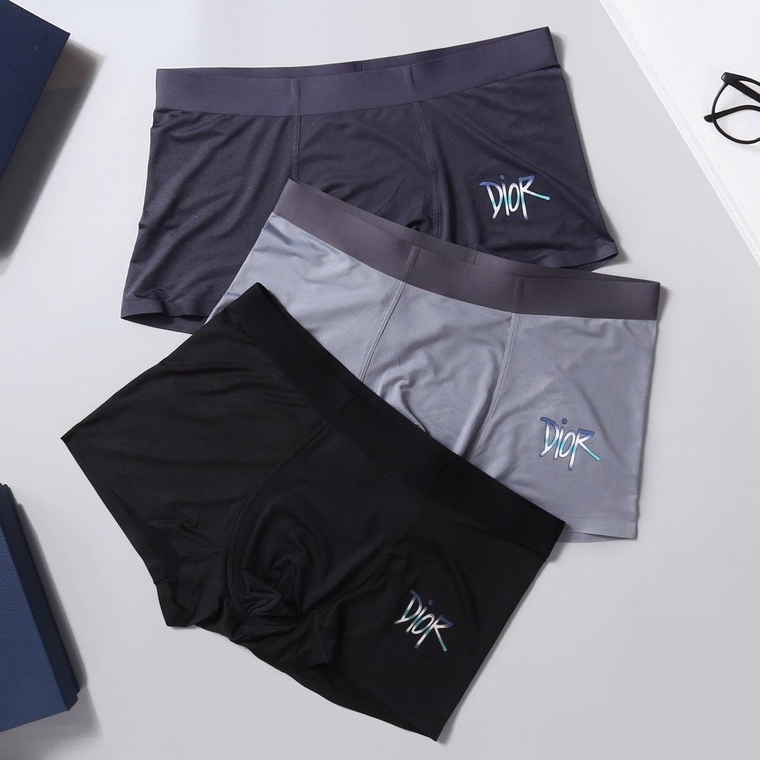 Dior Grey Black Large Bee Detail Boxer Briefs, image 6