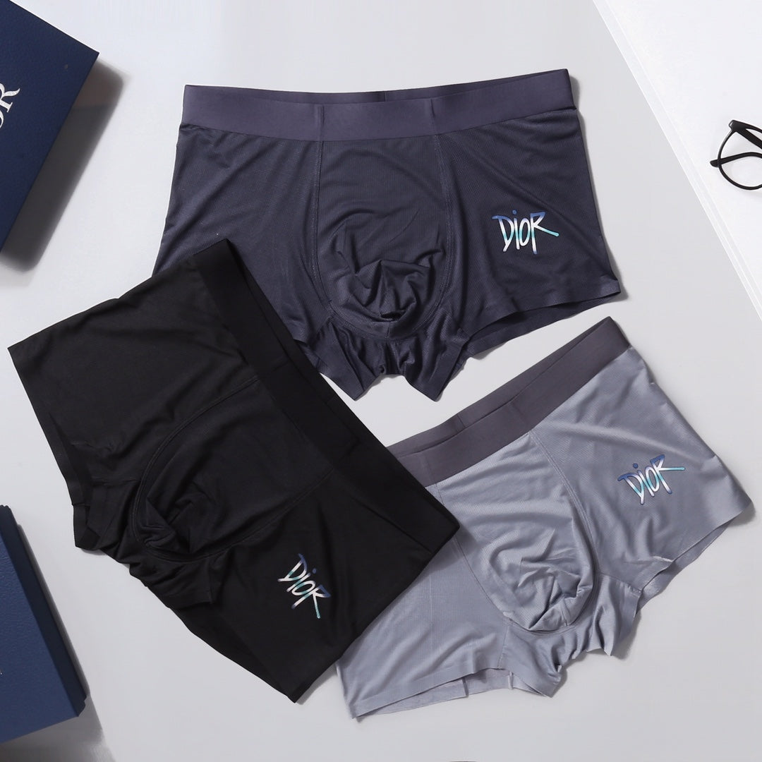 Dior Grey Black Large Bee Detail Boxer Briefs, image 7