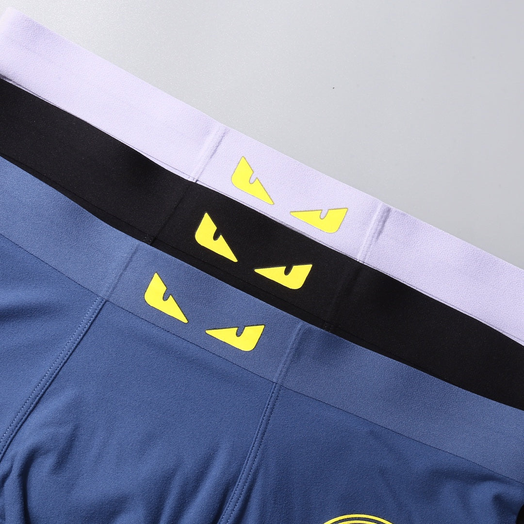 Fendi Pastel Grey Black Round Letter Motif Boxer Briefs, image 8
