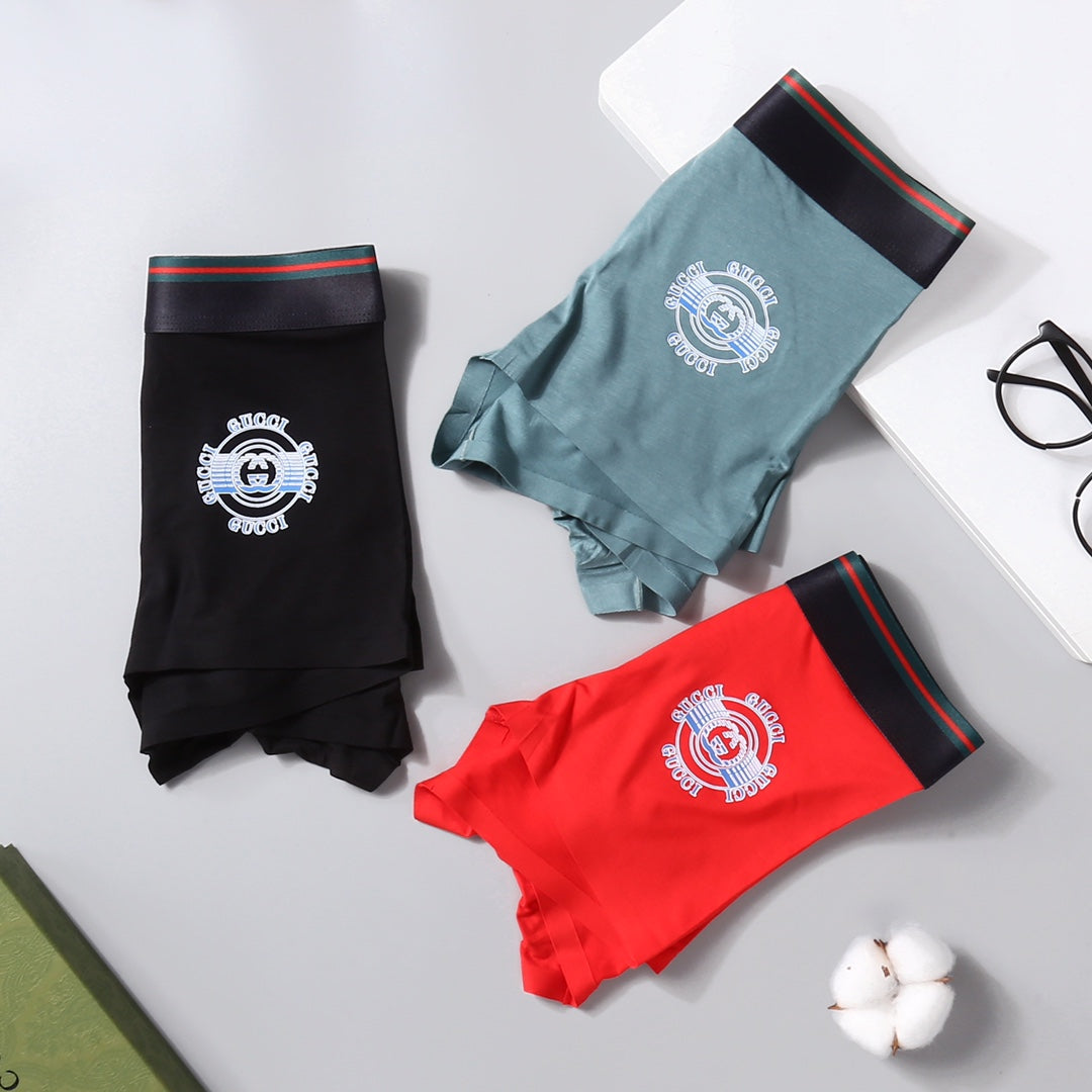 Gucci Red Black Teal Round Motif Boxer Briefs, image 3