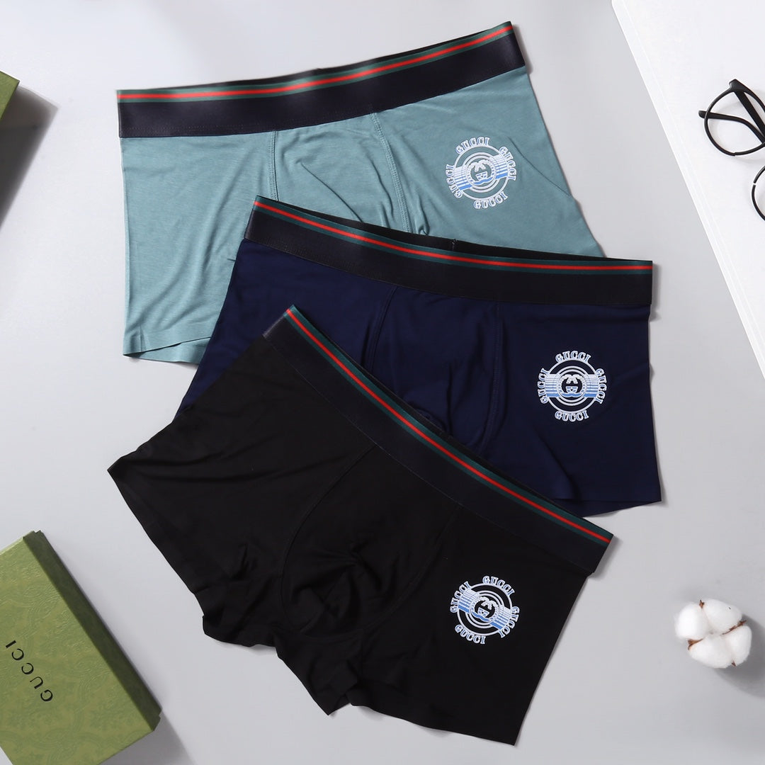 Gucci Red Black Teal Round Motif Boxer Briefs, image 6