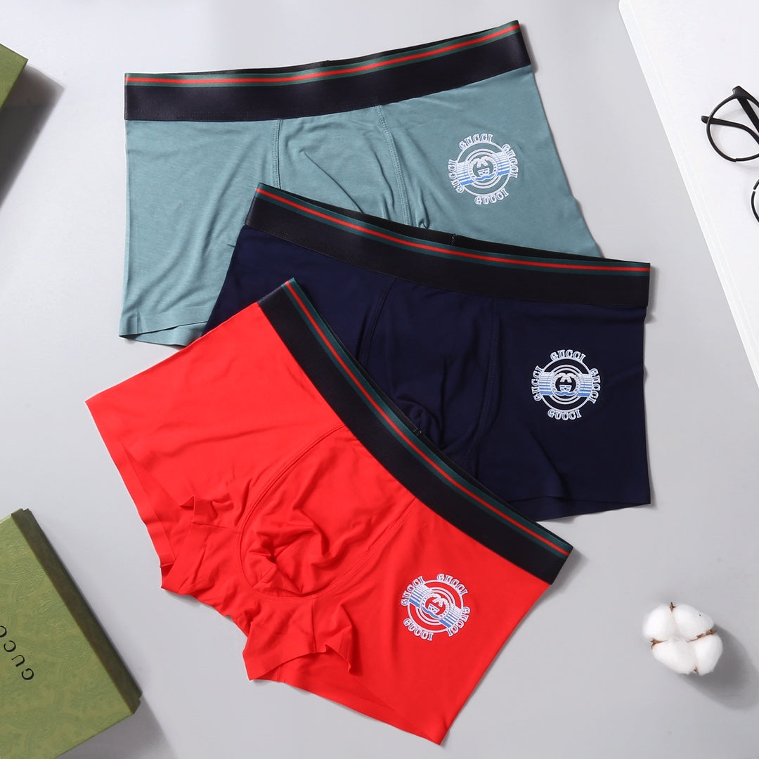 Gucci Red Black Teal Round Motif Boxer Briefs, image 7