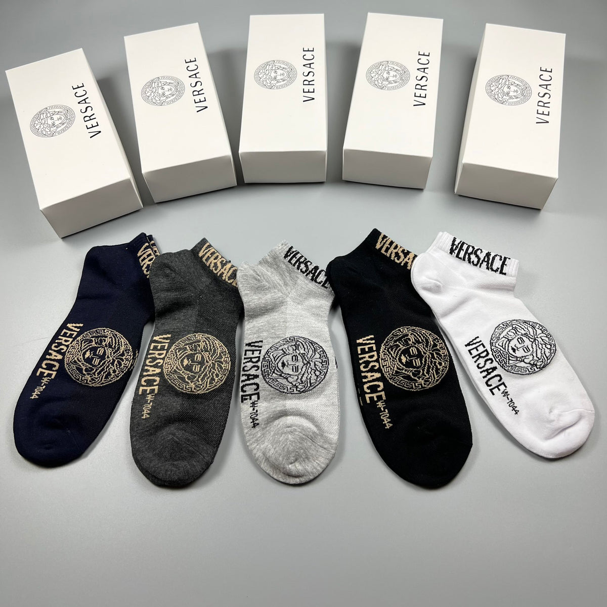 Versace Neutral Large Face Ankle Mix Ankle Socks, image 4