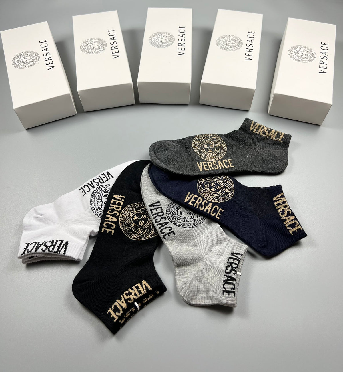 Versace Neutral Large Face Ankle Mix Ankle Socks, image 3