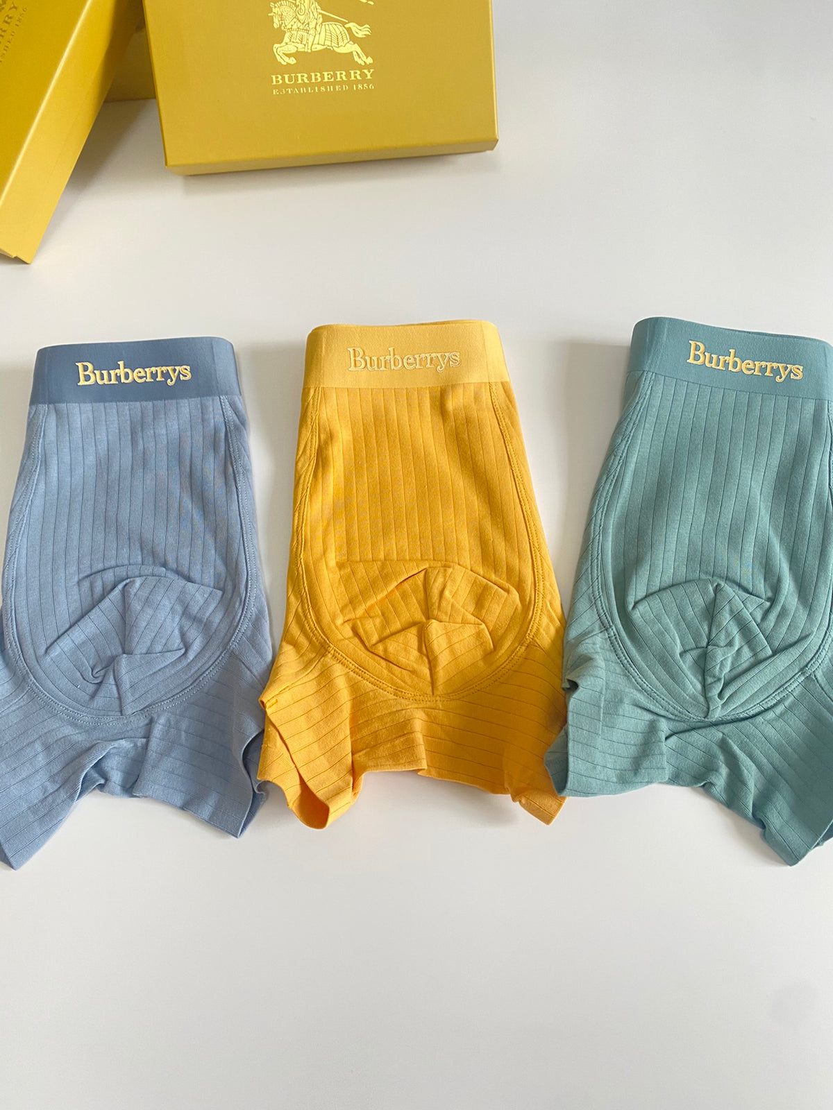 Burberry Blue Grey Yellow Small Horse Boxer Briefs, image 3