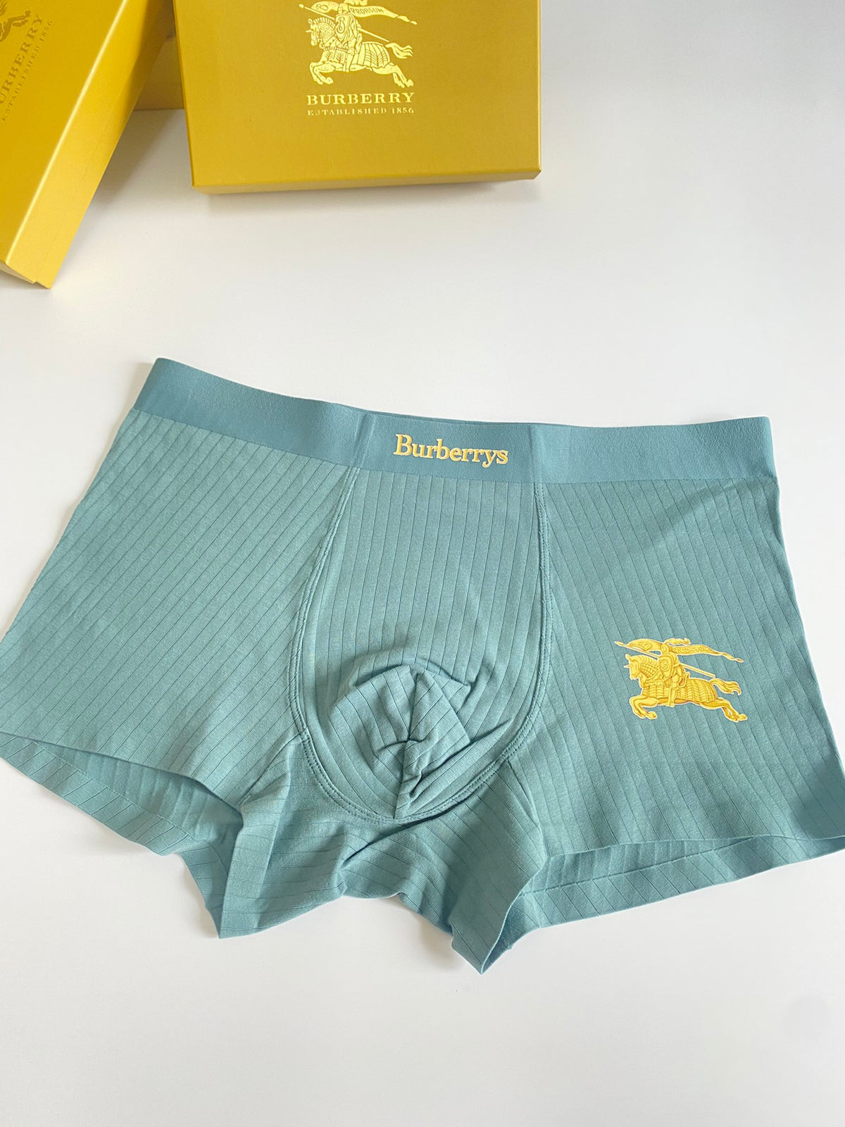 Burberry Blue Grey Yellow Small Horse Boxer Briefs, image 6