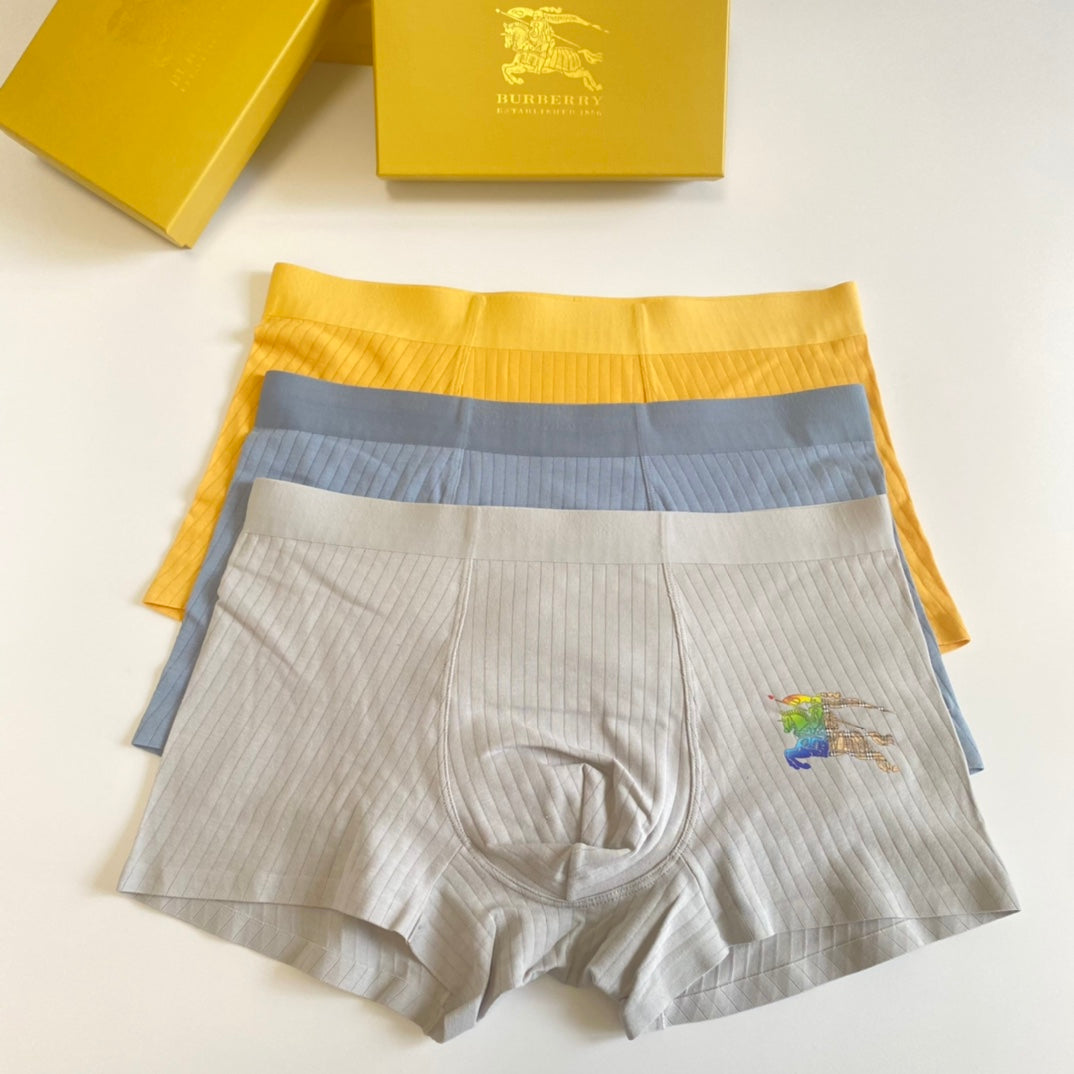 Burberry Grey Yellow Beige Small Cartoon Detail Boxer Briefs, image 1