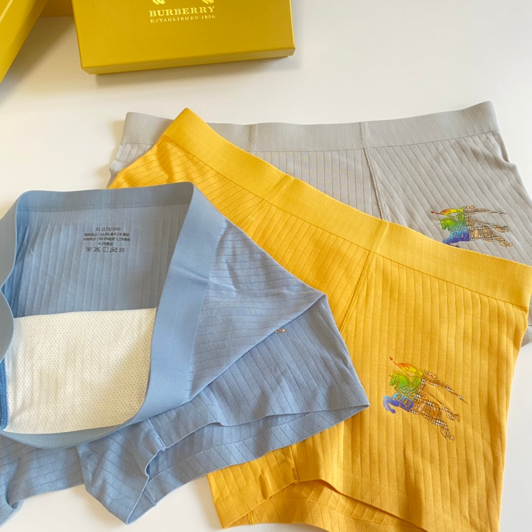 Burberry Grey Yellow Beige Small Cartoon Detail Boxer Briefs, image 9