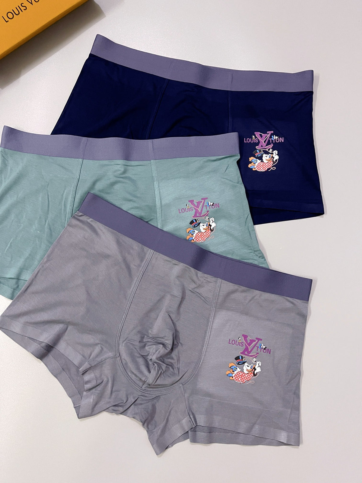 Louis Vuitton Grey Teal Black Small Cartoon Patch Boxer Briefs, image 3