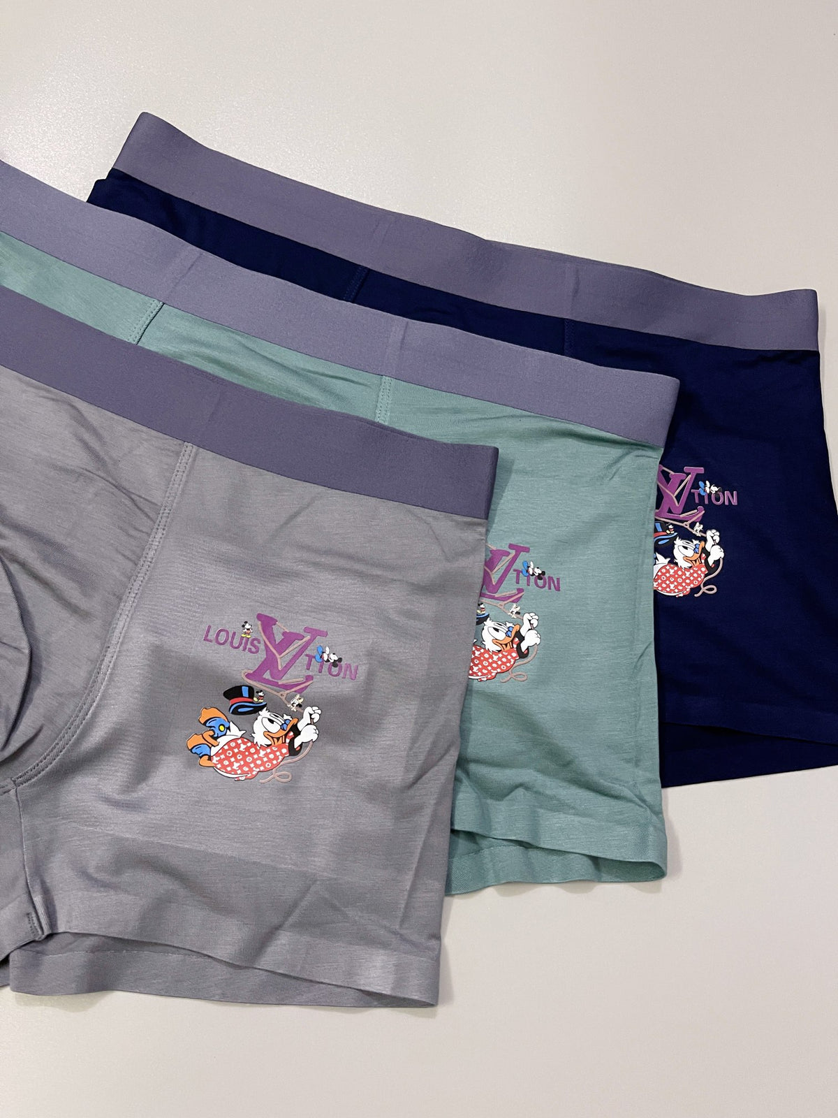 Louis Vuitton Grey Teal Black Small Cartoon Patch Boxer Briefs, image 6
