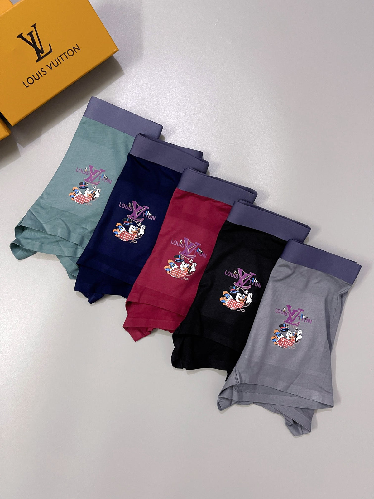 Louis Vuitton Grey Teal Black Small Cartoon Patch Boxer Briefs, image 7
