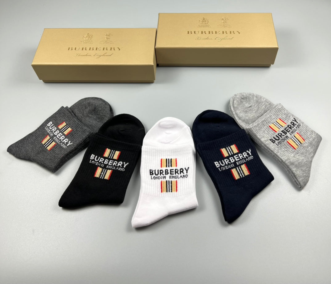 Burberry Neutral Fine Ribbed Monogram Cuffs Ankle Socks, image 7
