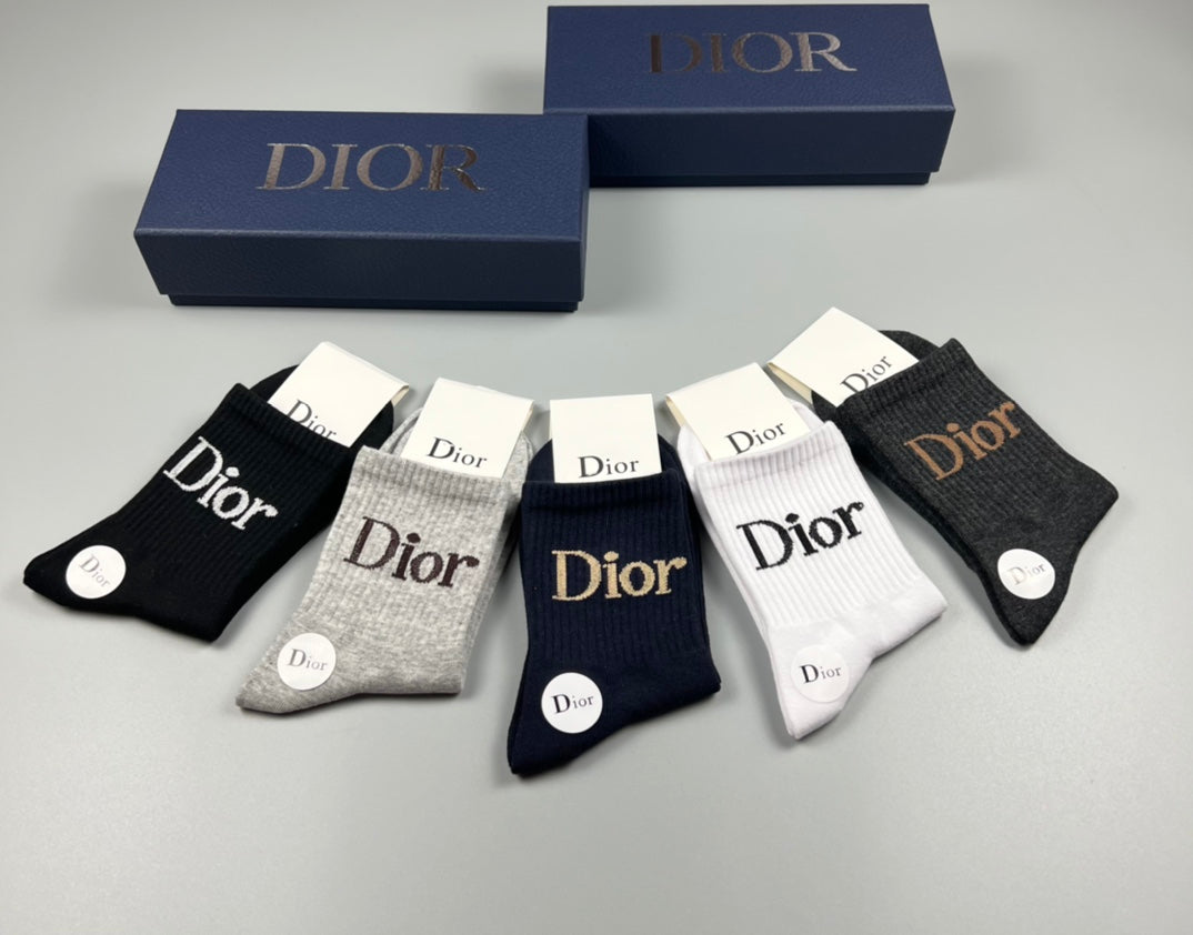 Dior Black White Fine Wordmark Edges Ankle Socks, image 14