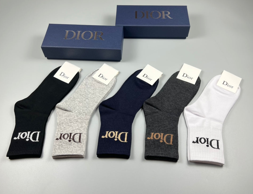 Dior Black White Fine Wordmark Edges Ankle Socks, image 12