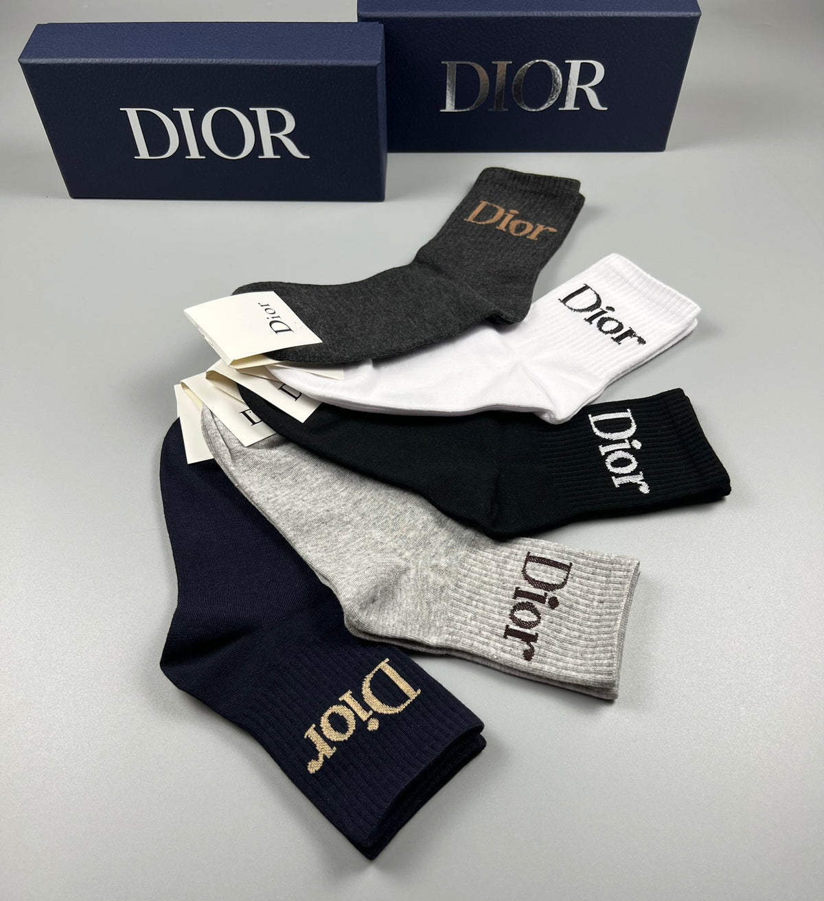 Dior Black White Fine Wordmark Edges Ankle Socks, image 18
