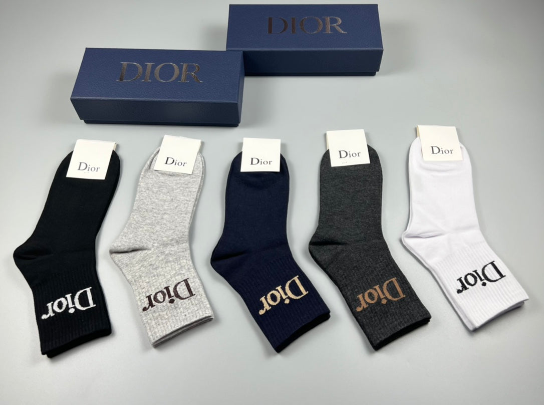 Dior Black White Fine Wordmark Edges Ankle Socks, image 11