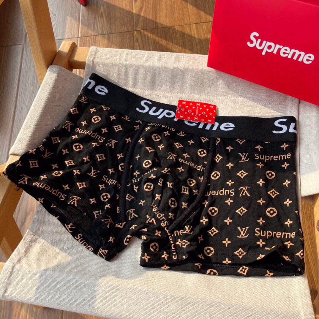 Supreme Red White Monogram Print Boxer Briefs, image 2