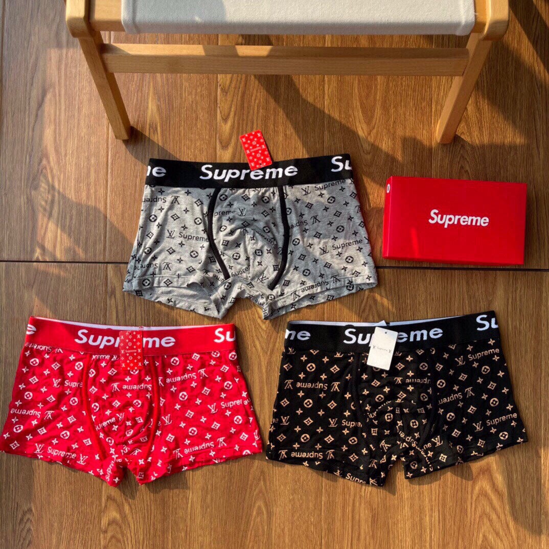 Supreme Red White Monogram Print Boxer Briefs, image 7