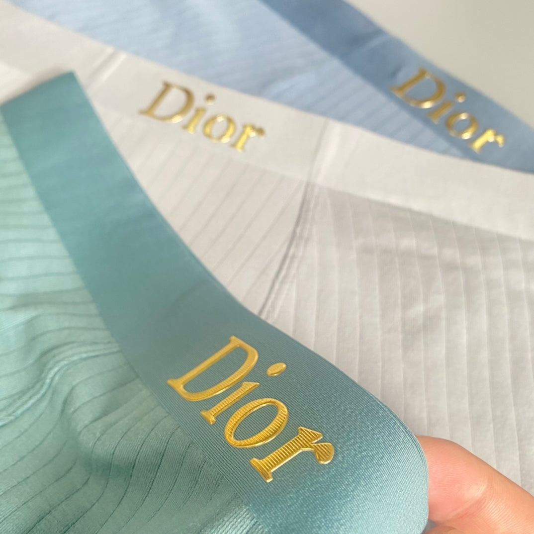 Dior Light Blue Cream Broad Letter Waist Boxer Briefs, image 7