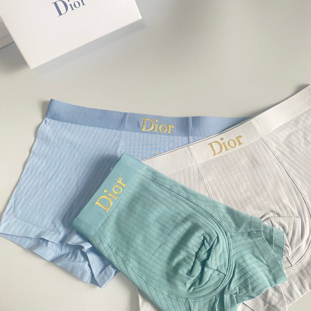 Dior Light Blue Cream Broad Letter Waist Boxer Briefs, image 5