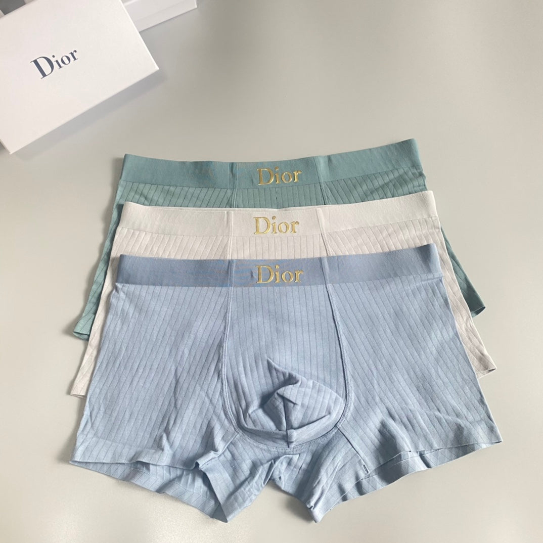 Dior Light Blue Cream Broad Letter Waist Boxer Briefs, image 1