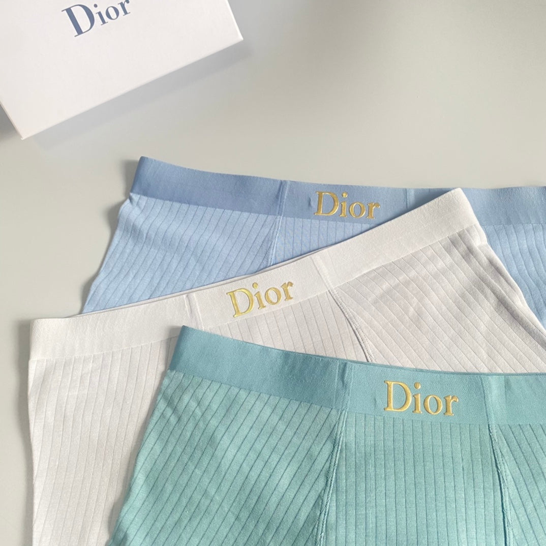 Dior Light Blue Cream Broad Letter Waist Boxer Briefs, image 3