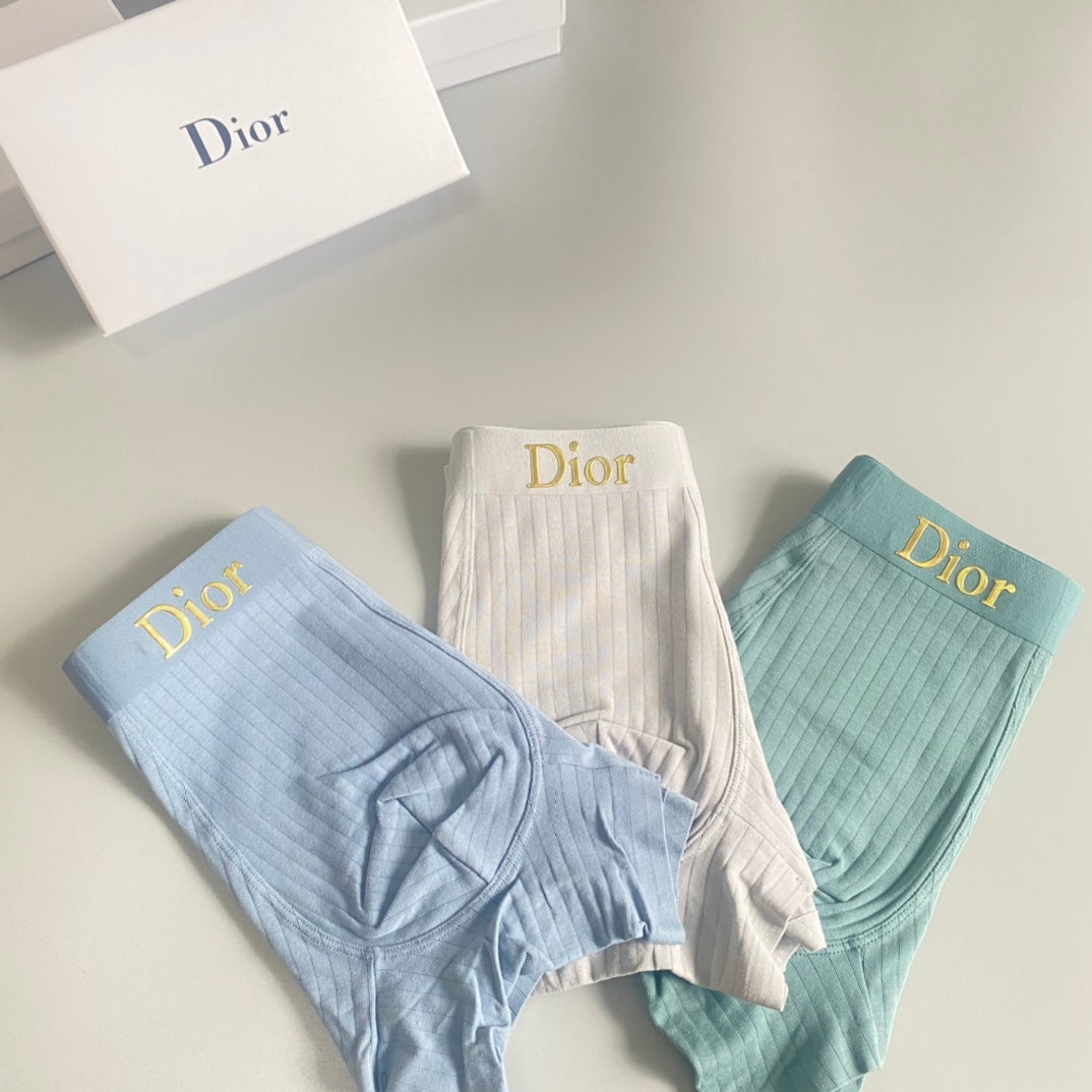 Dior Light Blue Cream Broad Letter Waist Boxer Briefs, image 4